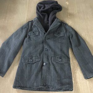 Black Rivet Boys Jacket with attached Hoodie Small
